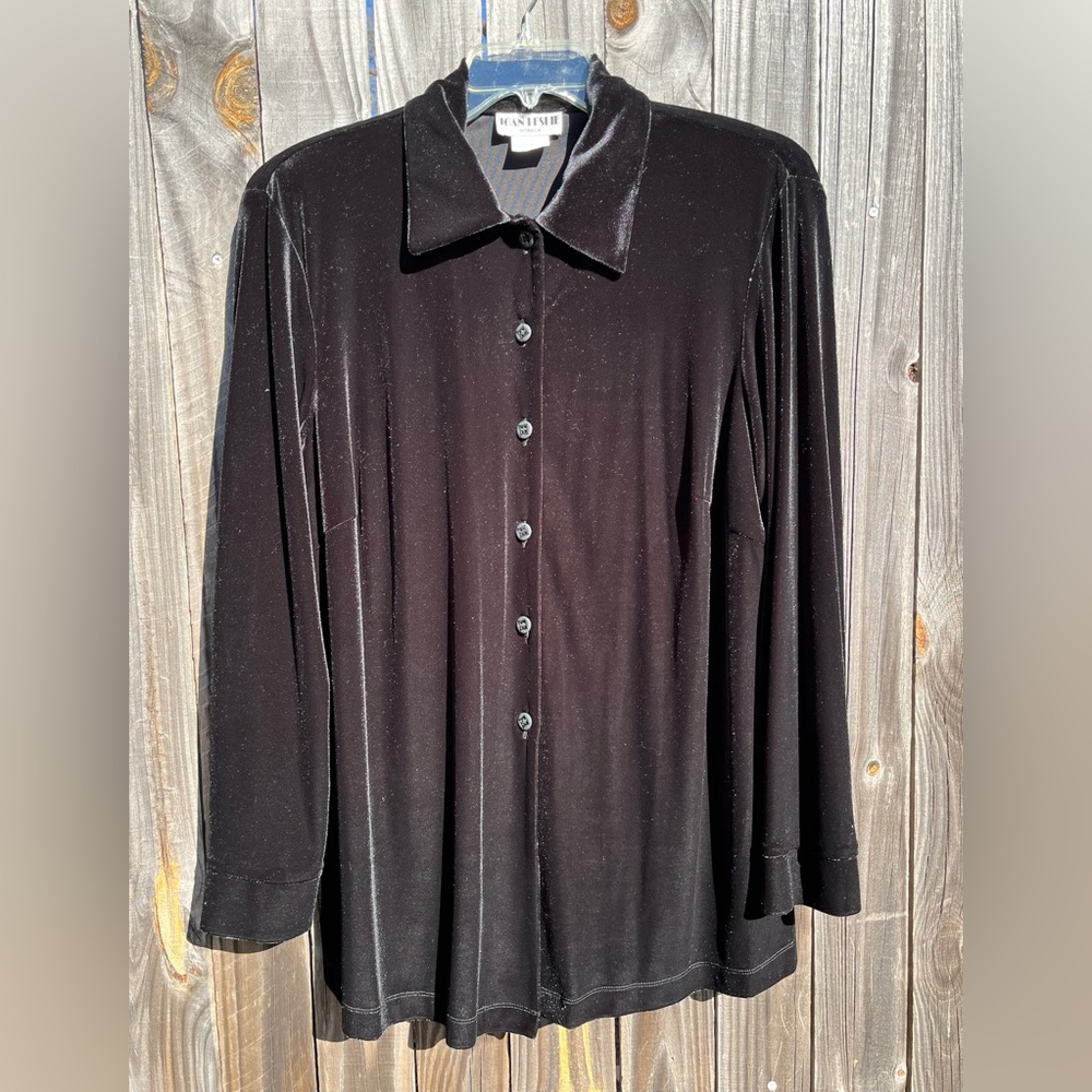 Joan Leslie Black Velour Top